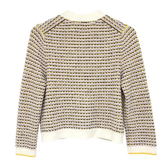 ME+EM Summer Jacquard 3/4 Sleeve Jacket in Cream Multi S - Picture 4 of 10